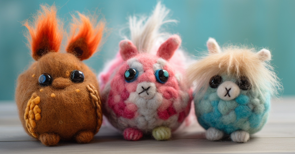 Quais são algumas maneiras criativas de apresentar as características exclusivas dos brinquedos de lã feltrada com agulha e atrair clientes potenciais on-line?